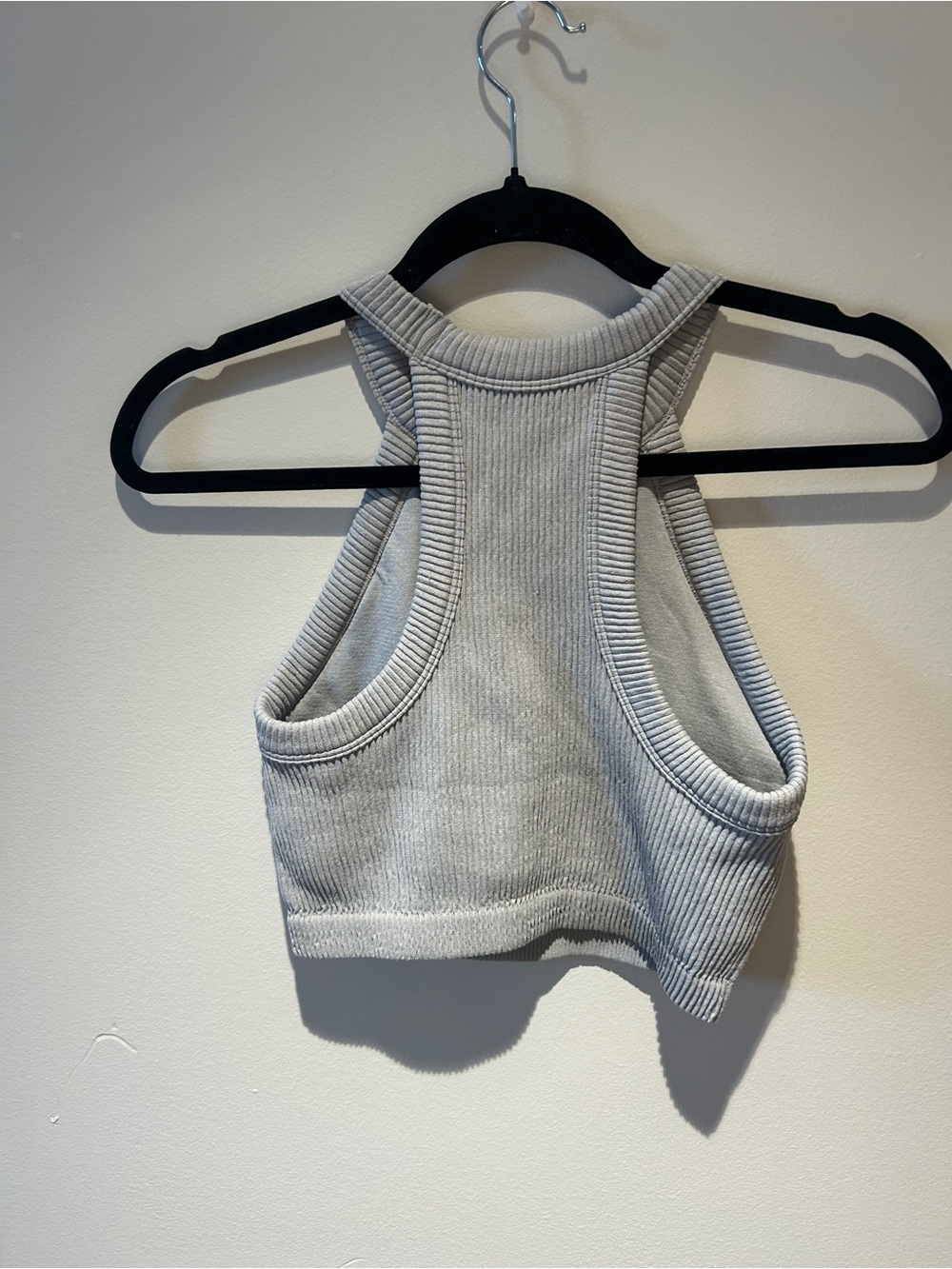 Cropped Ribbed Tank Sweater - Light Gray - Picture 2 of 3